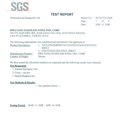 SGS AFP- Salt Spray, Cross-Cut, Hardness Test