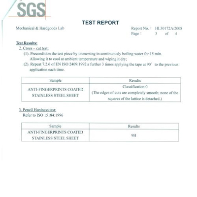 SGS AFP- Cross-Cut and Hardness Test result